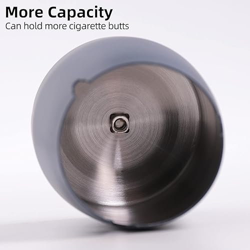 Miniatura 39 de Cenicero con tapa para cigarrillos, de acero inoxidable, sin humo, sin olor, resistente al viento, ceniceros para el hogar, oficina, mesa, exterior