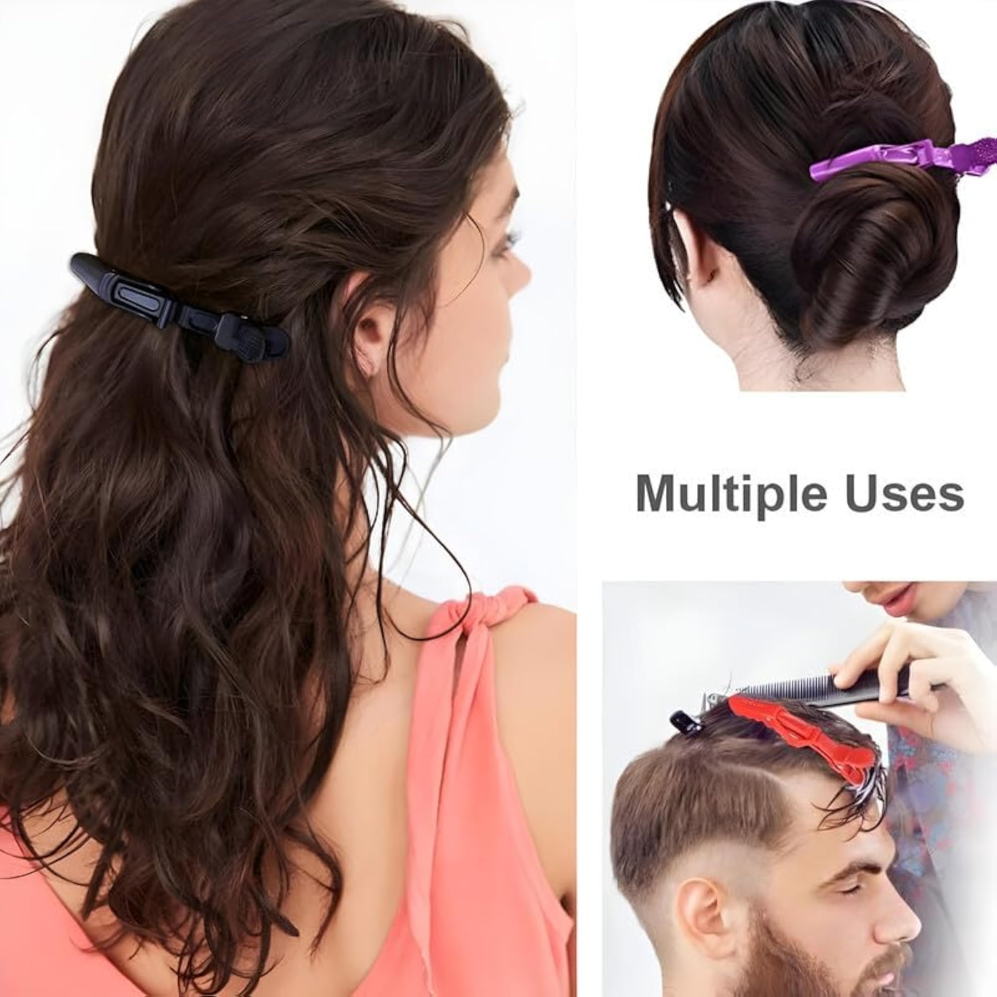 Carbon Coated Hair Clips for Women, Section Clip