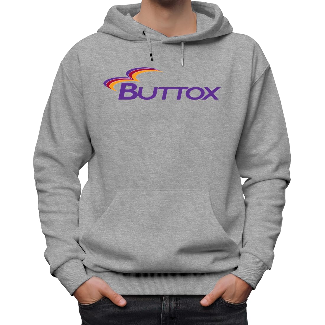 Buttox Bottox Klasyczna unisex bluza z kapturem dla mężczyzn i kobiet szara