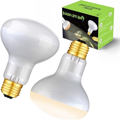 AOMRYOM Paquete de 2 bombillas UVA de 75 W, luz blanca suave, para reptiles y anfibios
