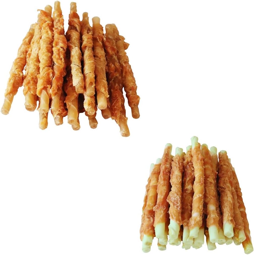 Chicken Wrapped Rawhides Dogs Treats Puppy Training Snacks Sticks Dog Chews
