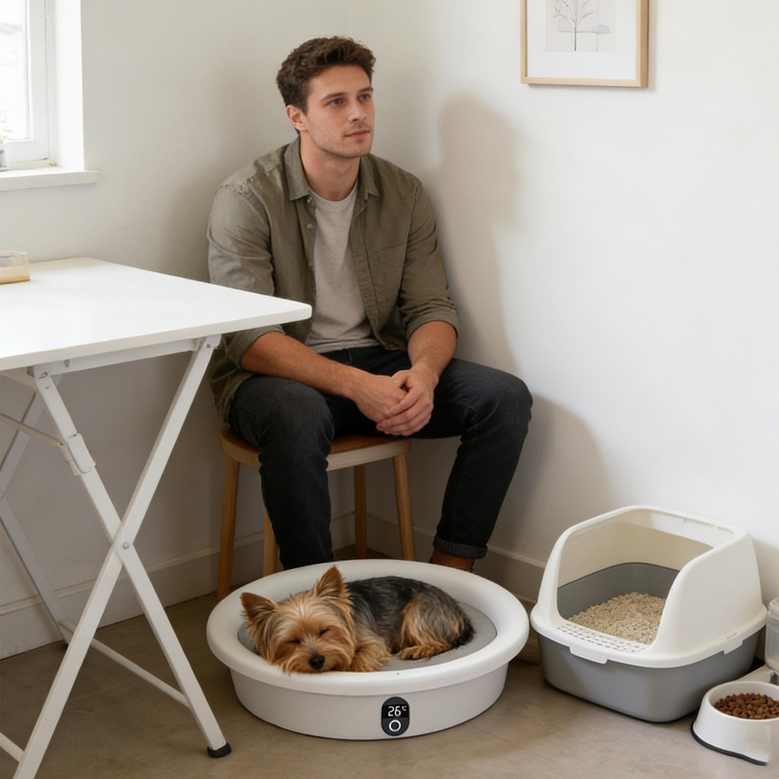 Cuccia Riscaldata per Cani Temperatura Costante E Sicura | Cuccia Riscaldata Cani Capacità 15kg Temperatura Costante Per Cuccioli E Di Tutte Le Taglie, Inverno E