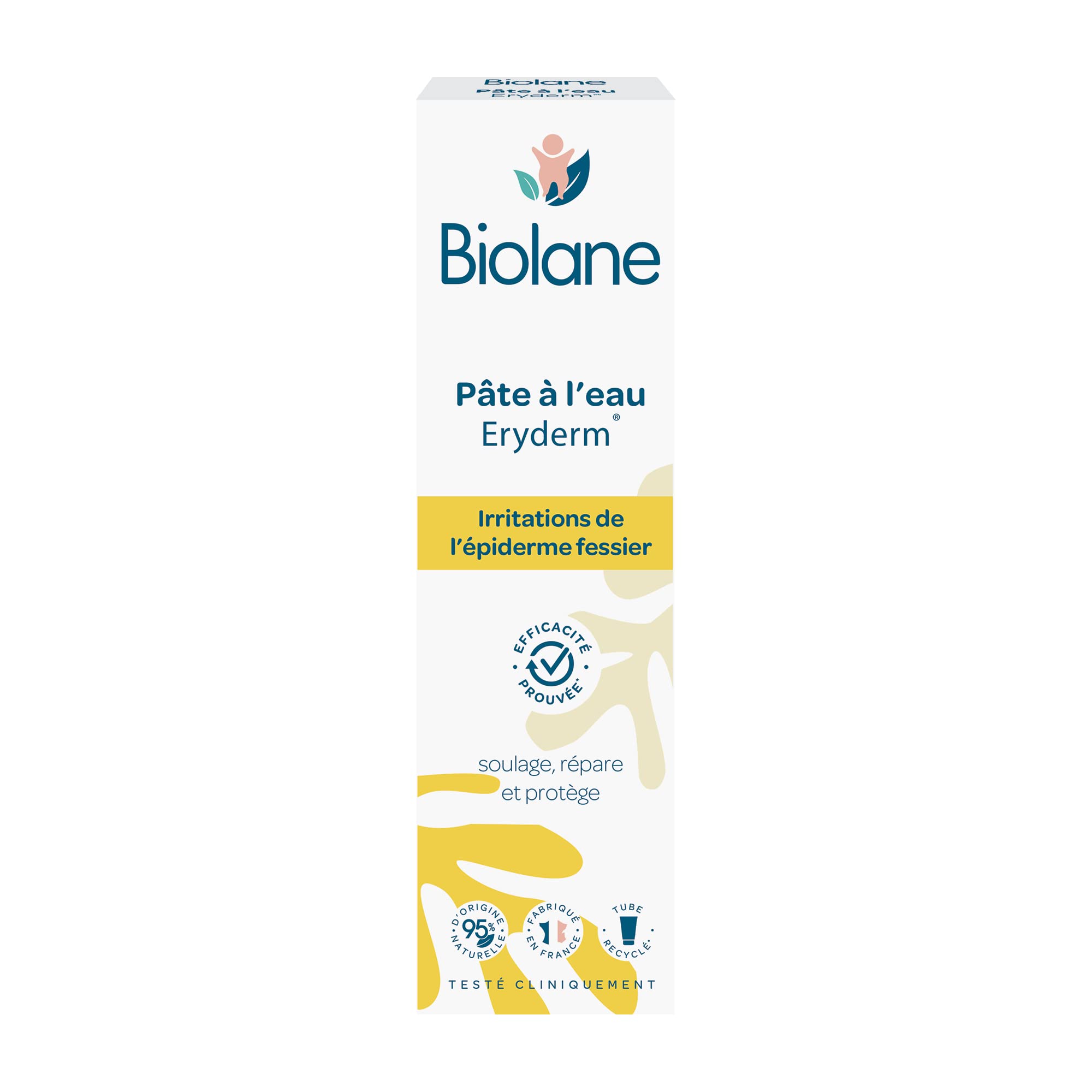 BIOLANE - Eryderm Pasta Wodna - Dziecko - Nowe opakowanie - Ulga, Naprawia - Podrażnienia, Zaczerwienienia - Naskórek pośladkowy - 75ml - Wyprodukowano we Francji
