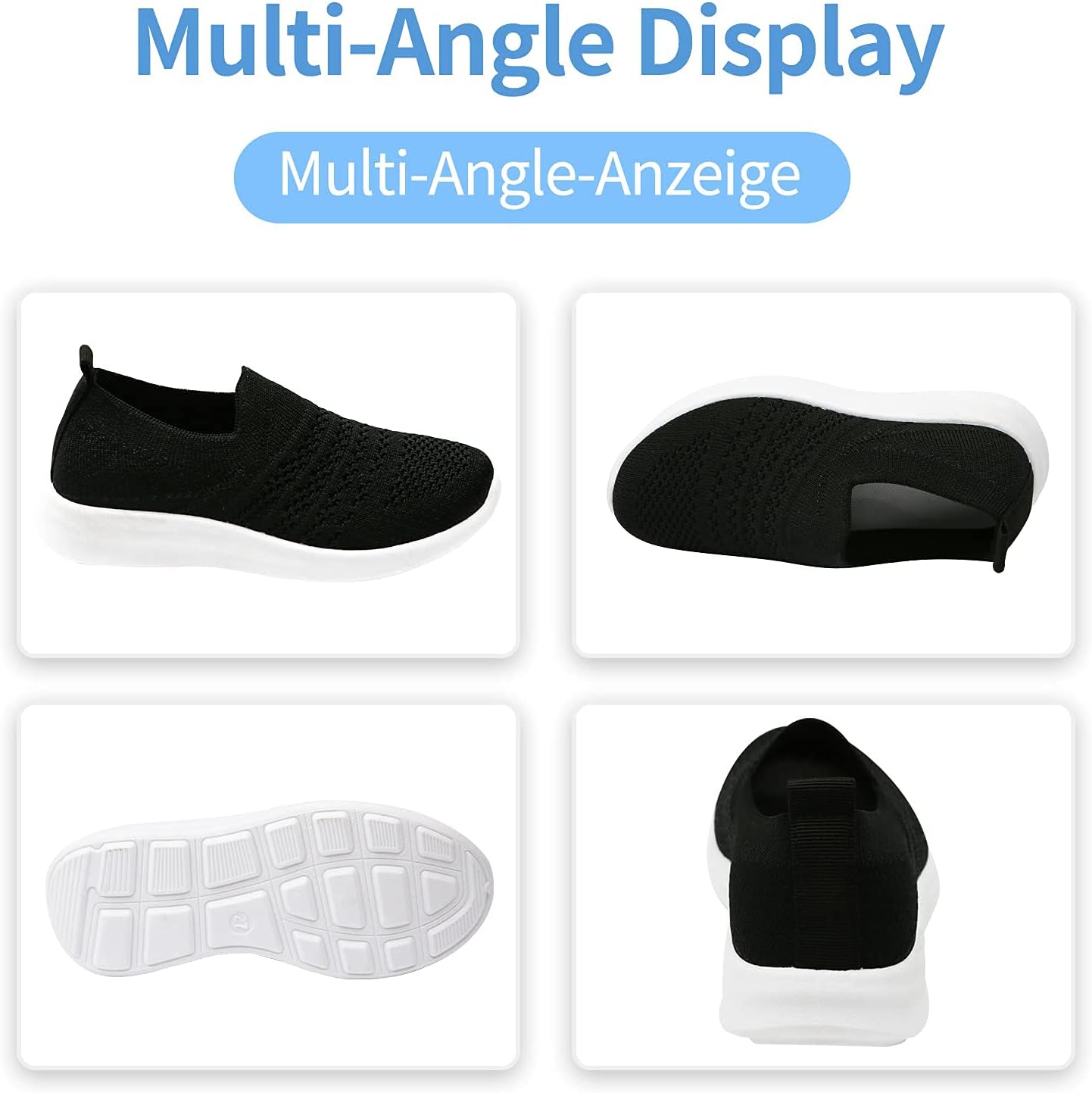 Apawwa Kids Lightweight Slip On Running Shoes - Pink/Blue/Navy/Black Walking Shoes for Toddler/Little Kids/Big Kids - Image 7