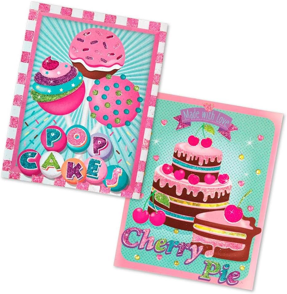 Box Candiy: Totally Sweet Treats Glitter and Foil Art Craft Set: 4 Glitter Boards, 4 Glitter Tubes and 8 Foil Sheets, Keepsake Gift Box, 4 x 17 x 23 cm, 6+