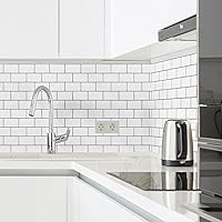 Vista 3 de 10 hojas adhesivas para baldosas, pegar y despegar para salpicaduras 12"x12