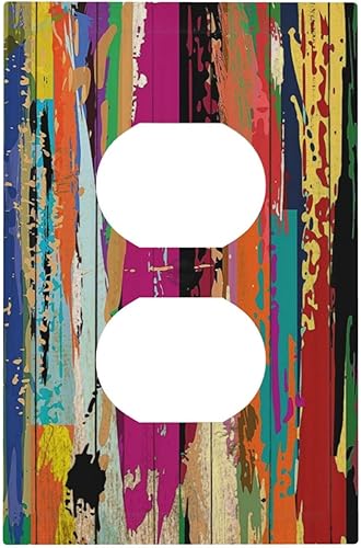 Vista 57 de Cubiertas decorativas de salida de estrella de mar playera, tablero de madera azul de concha de mar de 1 banda, decoración individual GFCI, placa