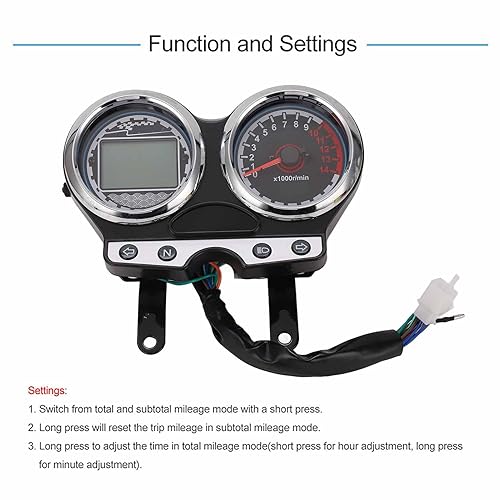 Miniatura 4 de 12V motocicleta LCD medidor velocímetro tacómetro engranaje kilometraje reemplazo para EN125-3F EN150 12-16