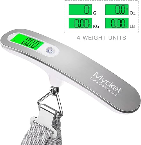 Miniatura 3 de Mycket Báscula de equipaje digital portátil, báscula electrónica para maleta, báscula para colgar, báscula de pesaje de equipaje, 110 libras