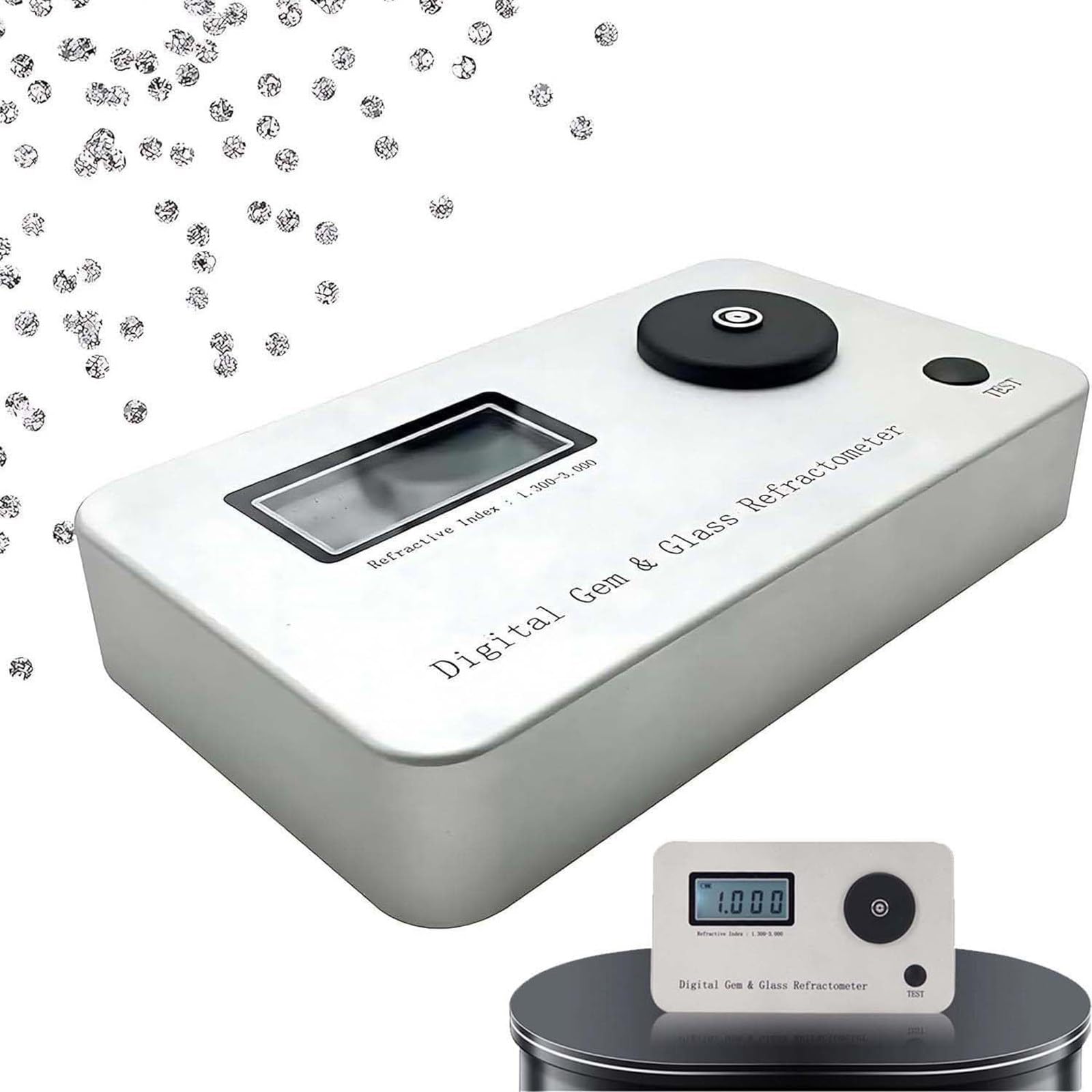 Refractómetro digital de gemas, batería de 700 mAh, no requiere aceite refractivo, precisión 0.001, para identificación de diamantes de joyería