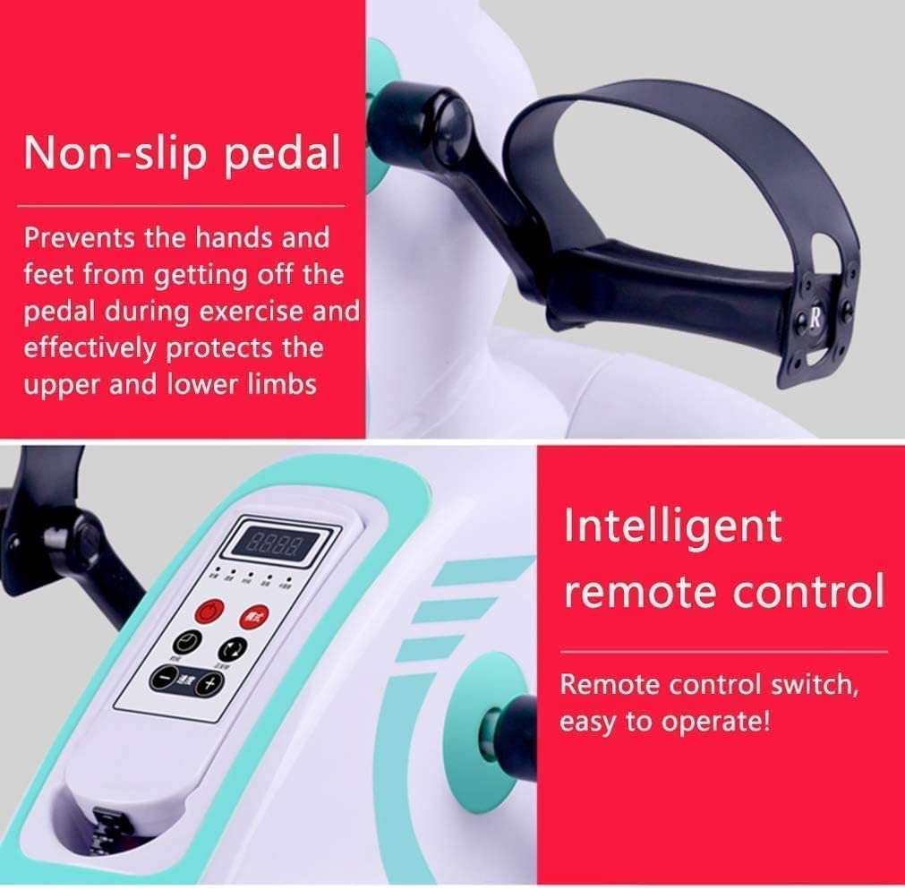 Pedale elettrico portatile, pedale elettrico portatile mini cyclette stepper pedal attrezzo ginnico portatile mini bicicletta elettrica per riabilitazione, braccio e gamba fisica per disabili