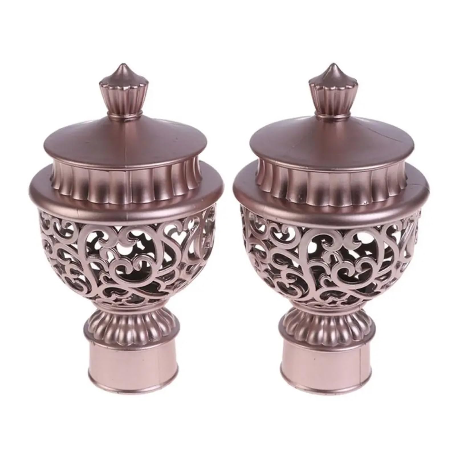LUYSGBXR Curtain Rod Head Curtain Rod Cap Head Decorative Plastic Accessories Drapery Rail Ends(Rose gold)