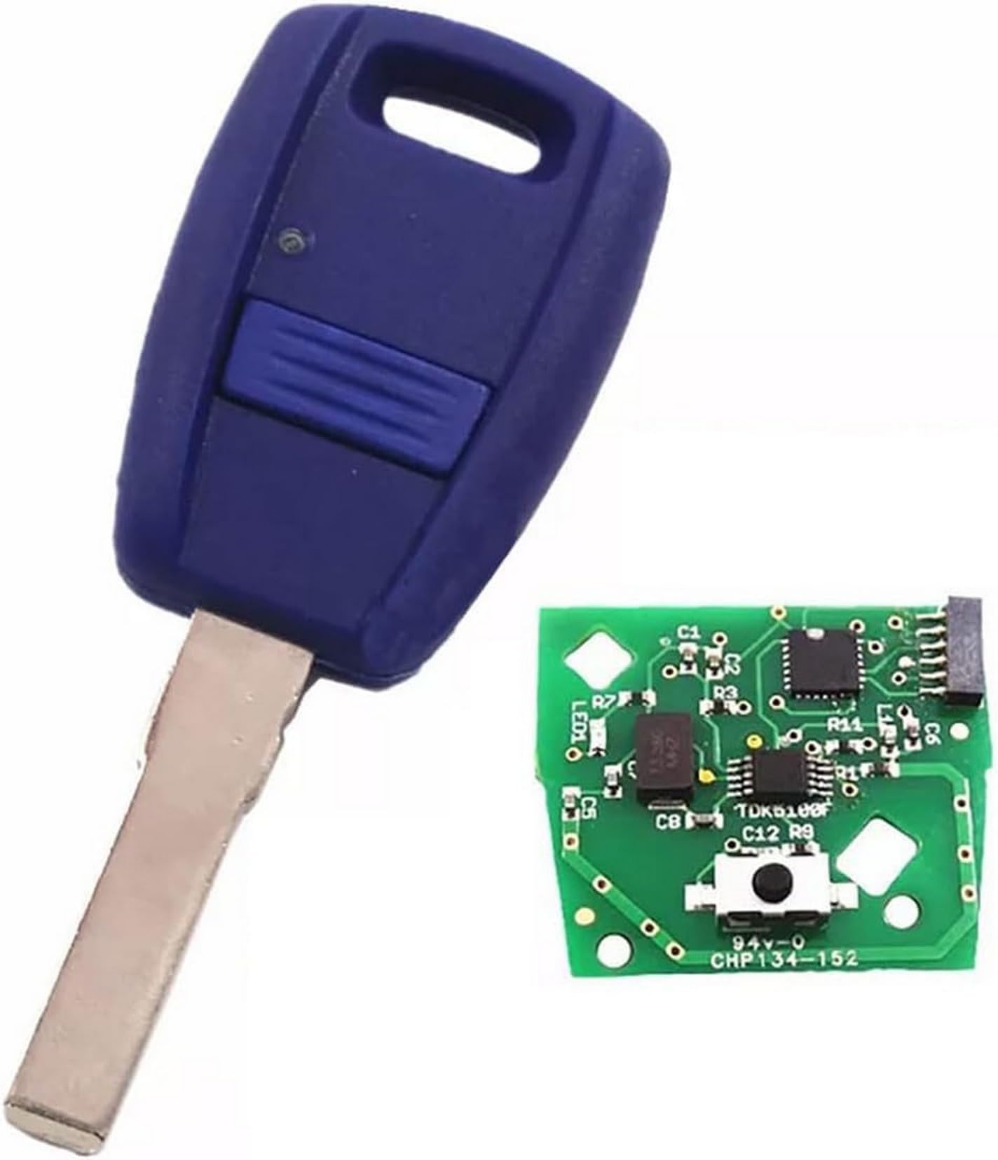 Chiave completa con elettronica da programmare compatibile con Fiat Idea Punto 2 Doblò Panda Qubo Marea Ducato Seicento Uno Bravo Brava Stilo Palio Albea Lama senza scanalature 434Mhz ID48 Vergine