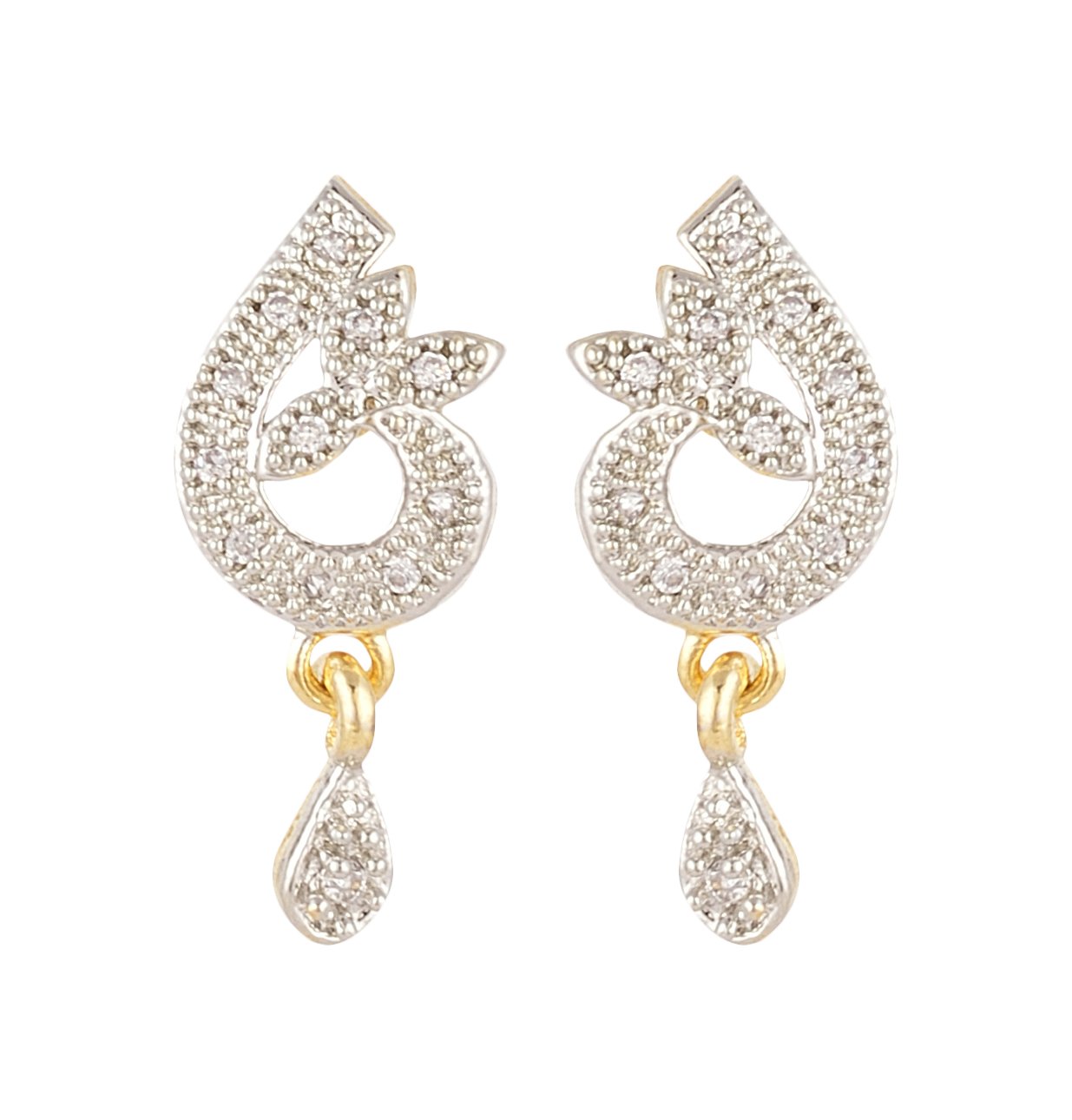 SKN Silver and Golden American Diamond Dangle & Drop Alloy Stud Earrings for Women & Girls (SKN-3349) (B073WWM9DG) Amazon Price History, Amazon Price Tracker