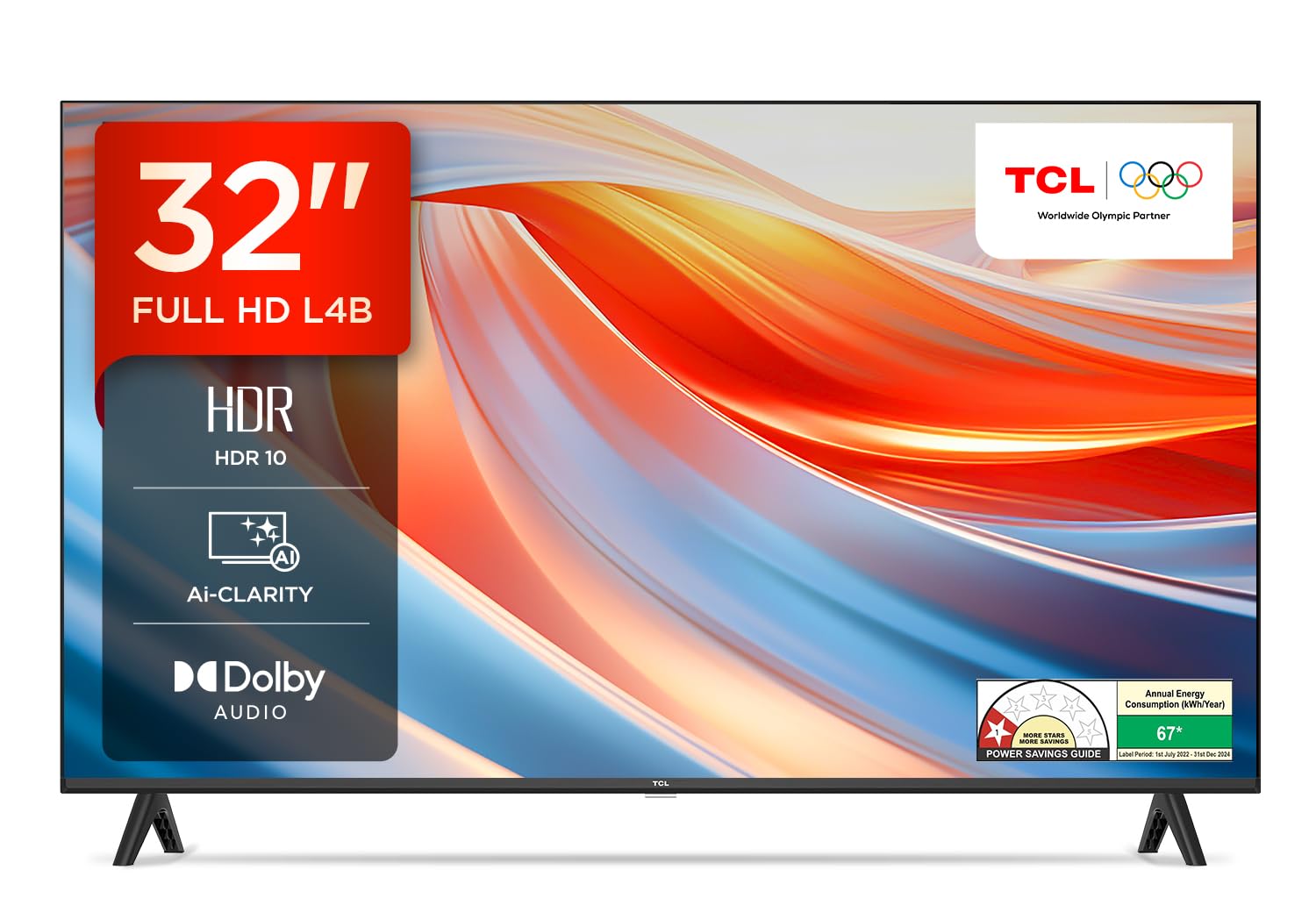 TCL 79.97 cm (32 inches) Metallic Bezel-Less HD Ready Smart Android LED TV 32L4B (Black)