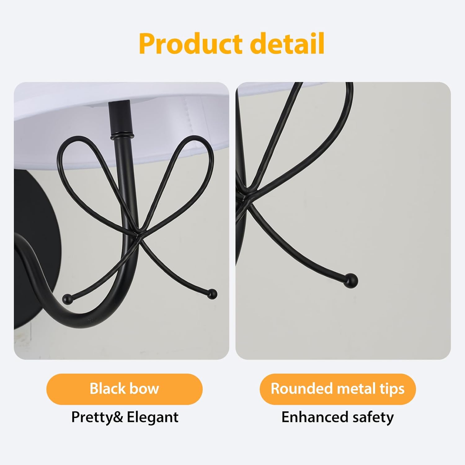 PASSICA DECOR Bow Lamp Battery Operated Wall Sconces Set of 2, Rechargeable Dimmable LED Lights with 15 Colors, Timer, Remote Control, Bow Sconce for Girls Rooms, Bedroom Living Room