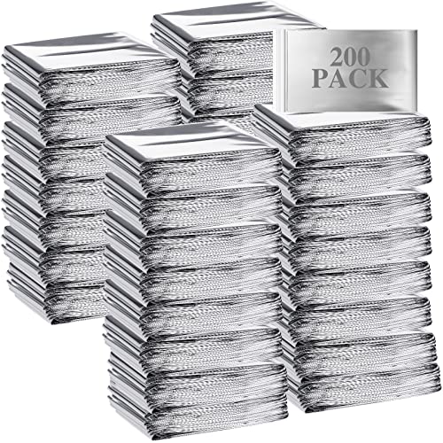Macarrie Emergency Blanket Bulk – Survival Thermal Silver Foil Reflective Blankets Set Pack for Outdoors Shelter Space, Camping, Hiking, First Aid Supplies, Homeless Donations