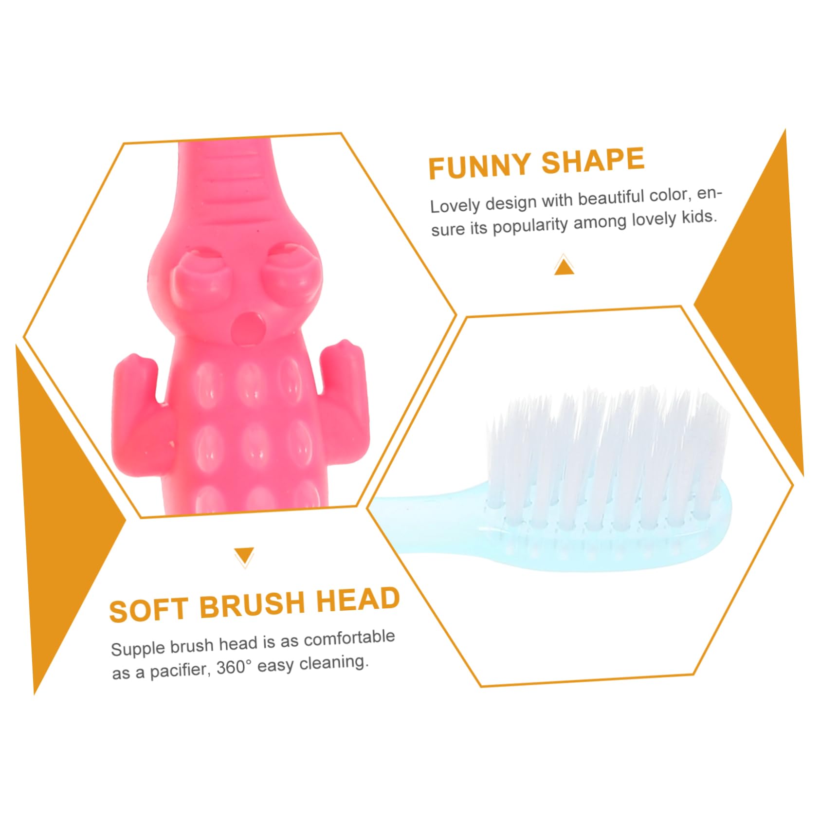 minkissy 32 Pcs Piccolo Coccodrillo Spazzolino da denti per bambini Strumento per l'igiene orale Spazzolino da denti decorativo Spazzolino da denti per bambini Strumento di massaggio Spazzolini da