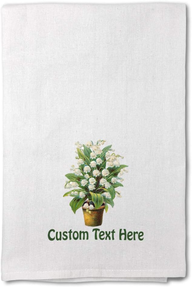 Style In Print Custom Decor Flour Kitchen Towels Lily of The Valley Vintage Look B Botanical & Flowers Botanical & Flowers Flowers Cleaning Supplies Dish Towels Personalized Text Here