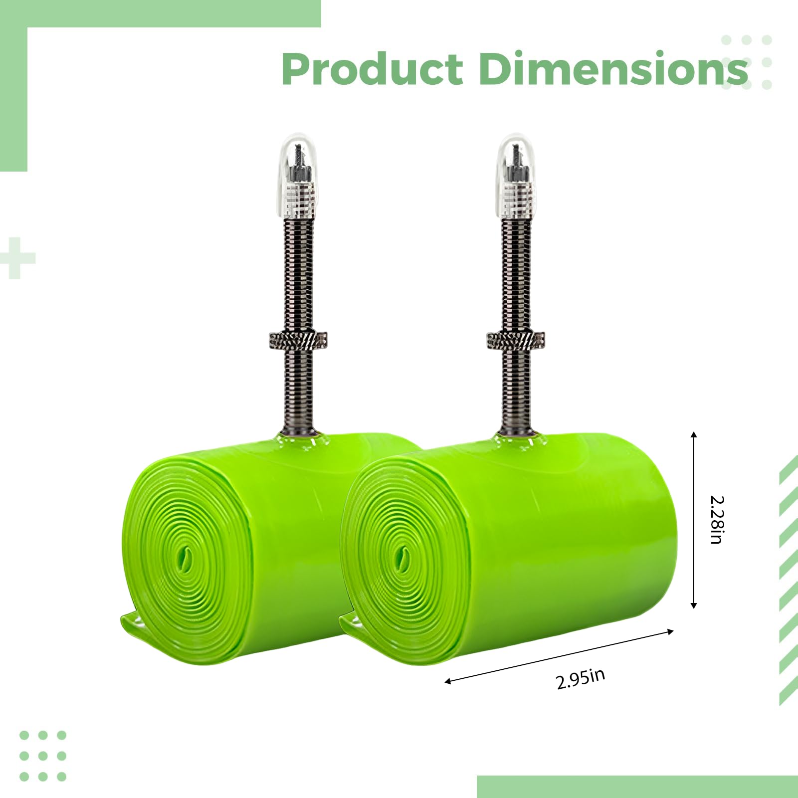 Chambres à air TPU avec Valve Presta, Chambre de vélo Ultra légère de 50 g pour Route 700C et VTT 29 Pouces, Limite Les crevaisons, Compatible 18 à 32 mm, Noyau Amovible, rustines