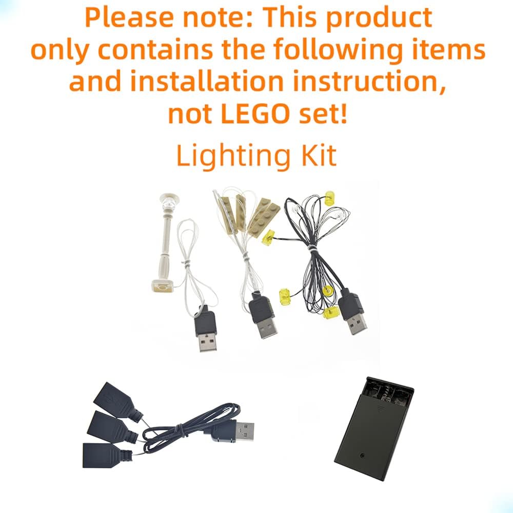 GEAMENT LED Light Kit for Creator Expert Parisian Restaurant - Compatible with Lego 10243 Building Bricks Model (Model Set Not Included)