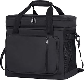 Camping Cooler 45-Can Dual Compartment Large Leakproof Cooler Bag, Large Lunch Cooler Bag, Portable Travel Cooler Double Layer for Picnic, Beach,Grocery Shopping,Camping,Kayaking,Road Trips