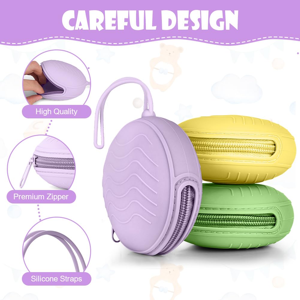 Aolso 3 Pack Silicone Dummy Holder Case, Pacifier Holder, Portable Soother Pods, BPA Free - Image 4