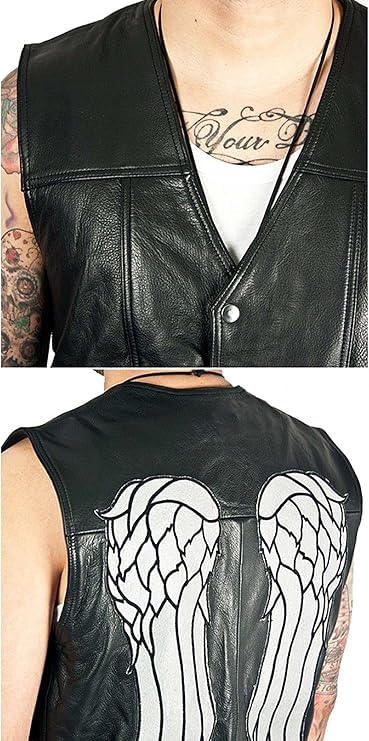 Daryl Dixon Angel Wings Vest | Walking Daryl Dixon Angel Wing Faux Leather vest Dead | Governor Daryl Dixon Vest3