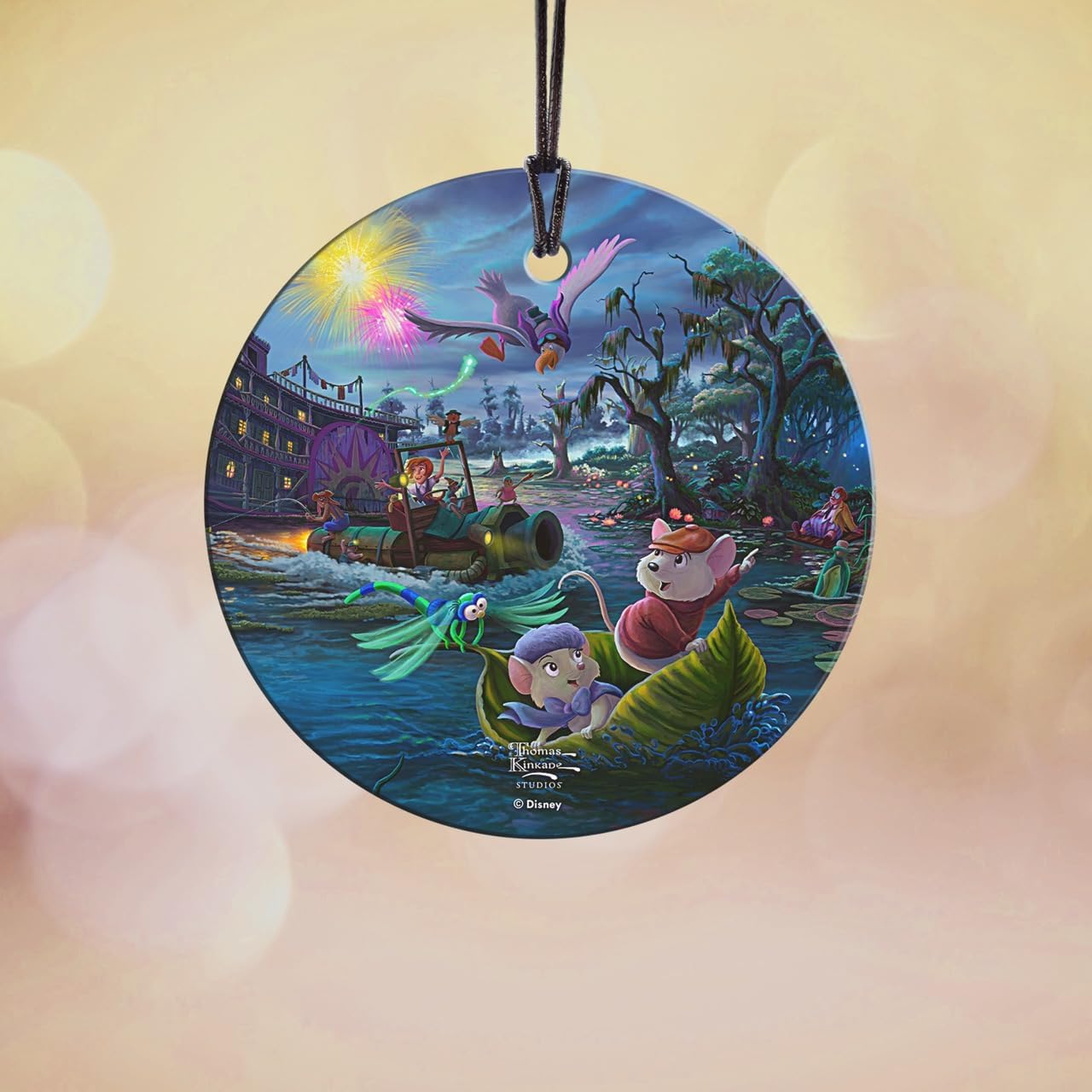 Trend Setters Disney – The Rescuers – Thomas Kinkade Studios - 3.5” Starfire Prints Hanging Glass Print Accessory – Officially Licensed Collectible | Complimentary Velveteen Gift Bag SPCIR1329 - Image 4