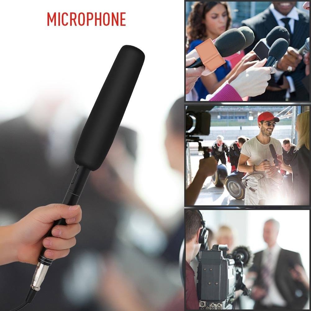 Asixx Microfono Intervista, Microfono per intervista professionale Condensatore unidirezionale Uni-direzionale, alta sensibilità e alta fedeltà per videocamere DV DSLR