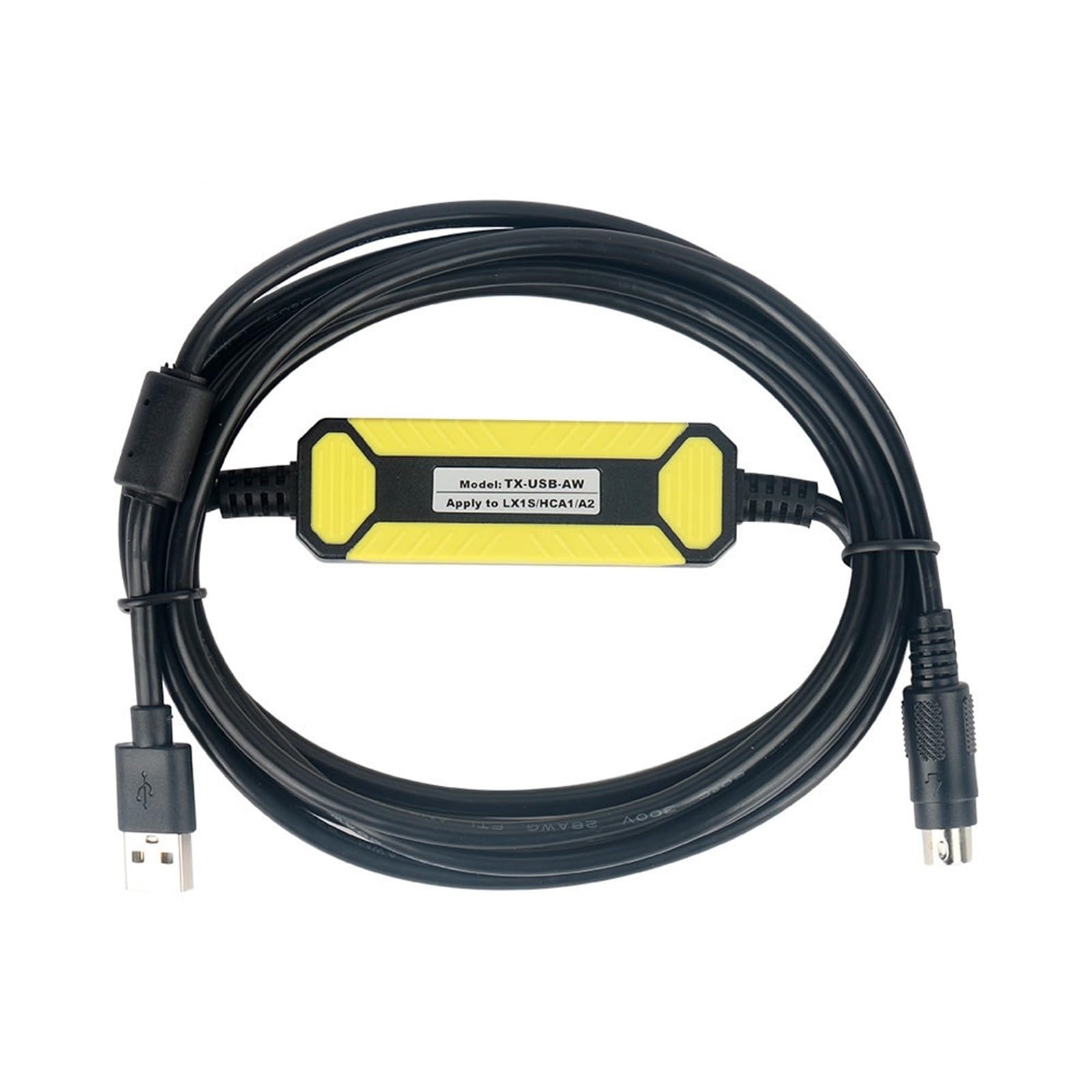 JDOUNFMO TX-USB-AW Programming Cable Suitable for Lx1n/LS/Hca8 A2 PLC Download Communication Cable, Black