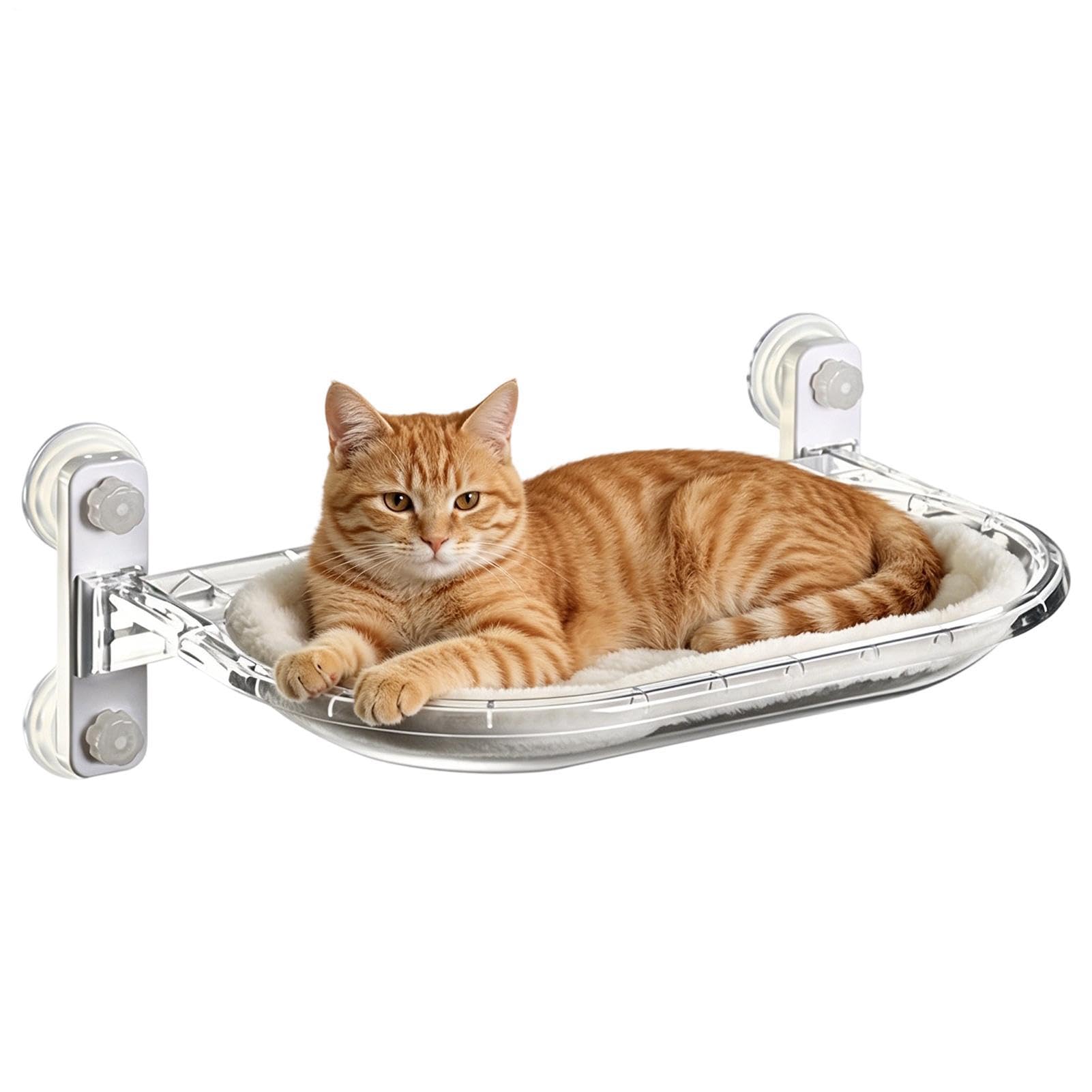 da finestra per gatto Amaca con Ventose | Con Da Gatto Dotato Di Cuscino In Peluche Rimovibile Per Riposare, E Un Sulle Superfici Di