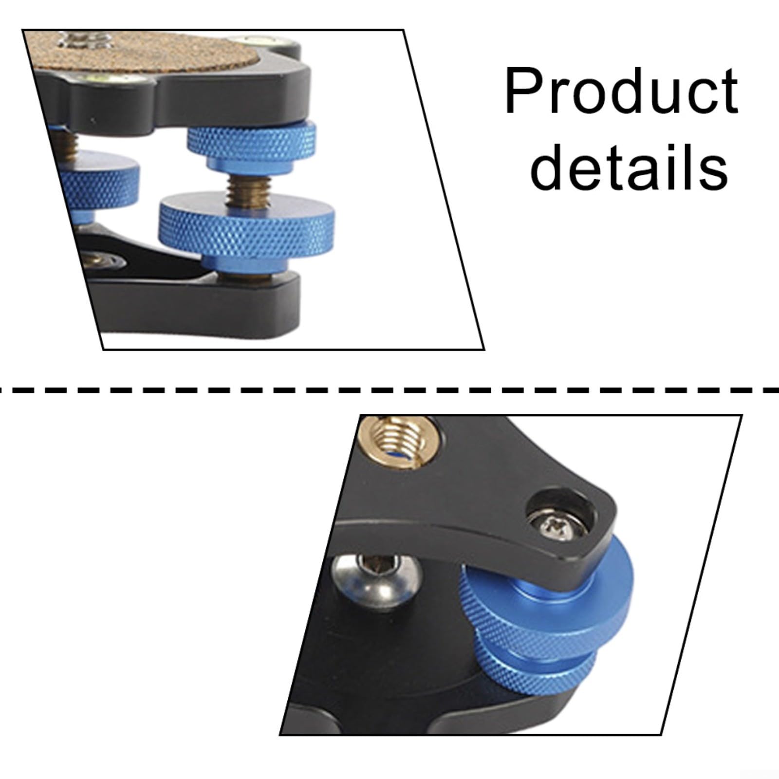 Base de nivelación de trípode ajustable de alta precisión para cámaras SLR, plataforma horizontal de aleación de aluminio, diseño compacto de 6 x 6 x 8 cm para fotografía de viaje, color negro