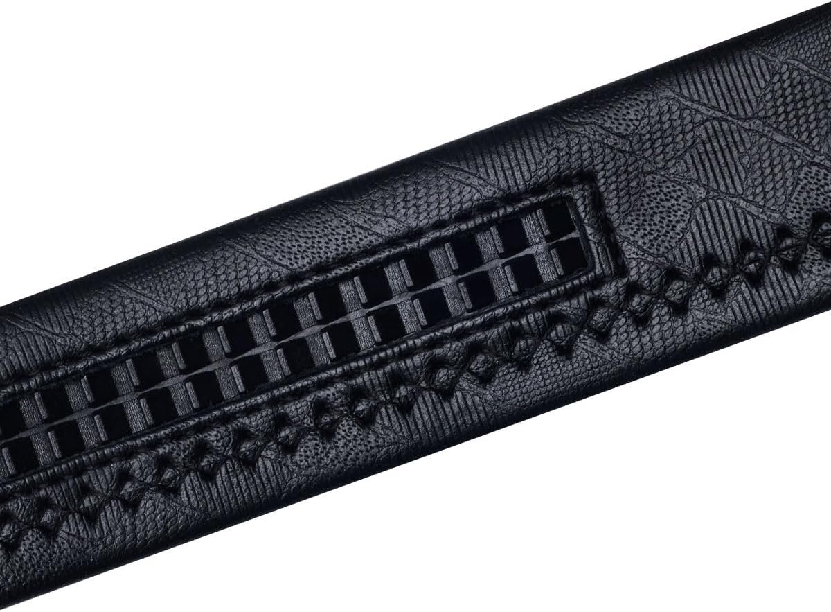 Barry.Wang Mens Belts Leather Ratchet Automatic Buckle Slide Click 1 3/8" Designer Dress Fashion Classic Casual Work Business - Image 6