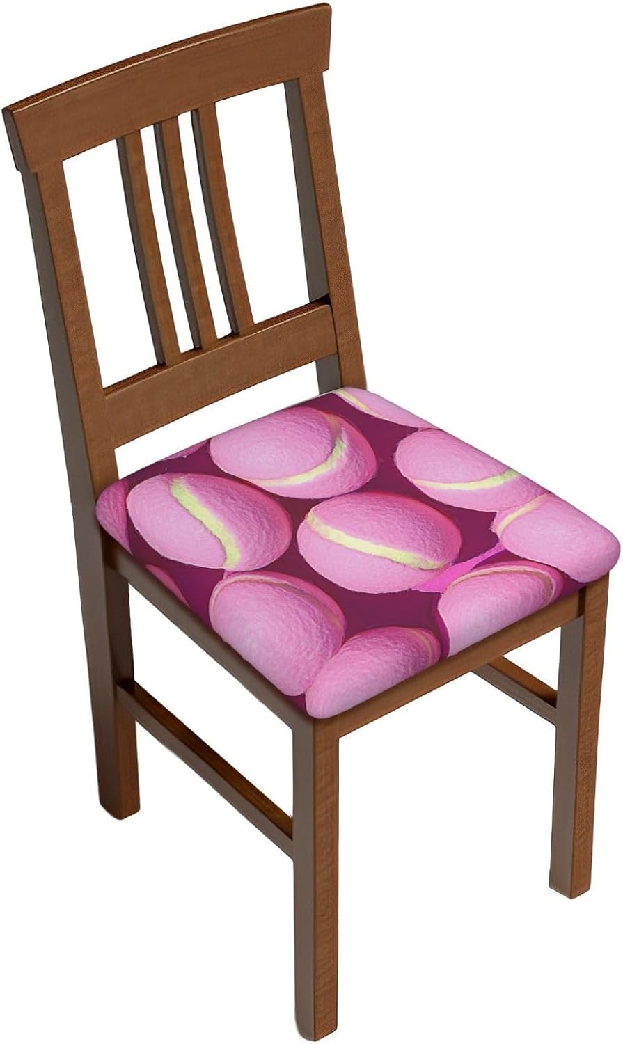 Bright Tennis Balls Print Square Cushion Covers 6 Pcs Set Elastic Non-Slip Seat Cushion Slipcovers Pet Furniture Protectors for Chair, Sofa