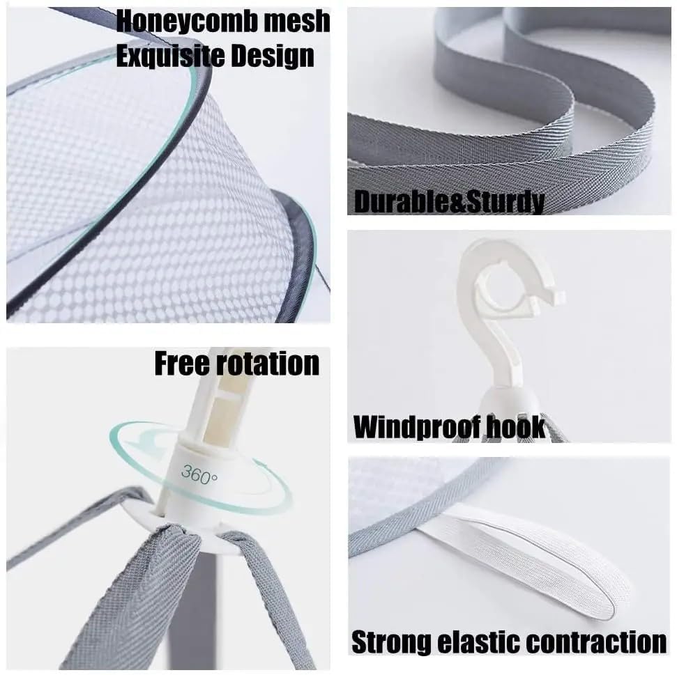 Image of Clothes Drying Rack Flat Folding Herb Drying Mesh,Single Layer Sweater Dryer with Hook for Heavy Knits,Underwear Socks