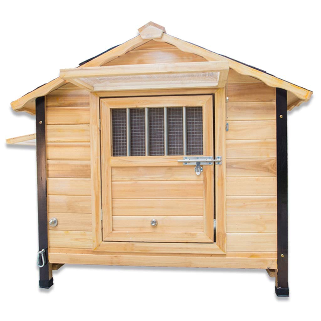 Cuccia per cani Cuccia in legno per esterni Cuccia per cuccioli di gatto impermeabile per interni Facile da pulire Cuccia regalo facile da montare (Colore legno 55x48x50 cm)
