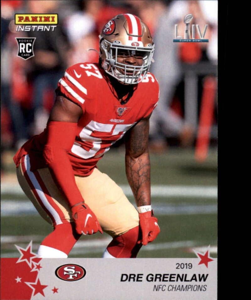 2019 Panini Instant Football Playoffs #267 Dre Greenlaw San Francisco 49ers RC Rookie Print Run 137 NFC Champions Official NFL Trading Card