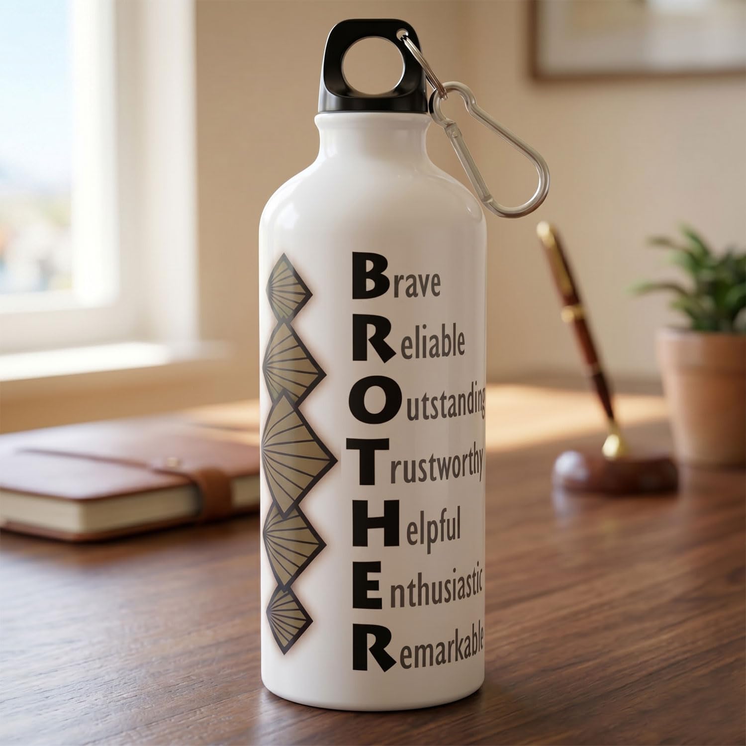 exciting Lives Brother Sipper Bottle, Printed Water Bottle Gift for Brother, Rakhi Gift for Bhai, Birthday Gift for Brother, Leakproof Sipper for Gym Travel White Metal - 600ml