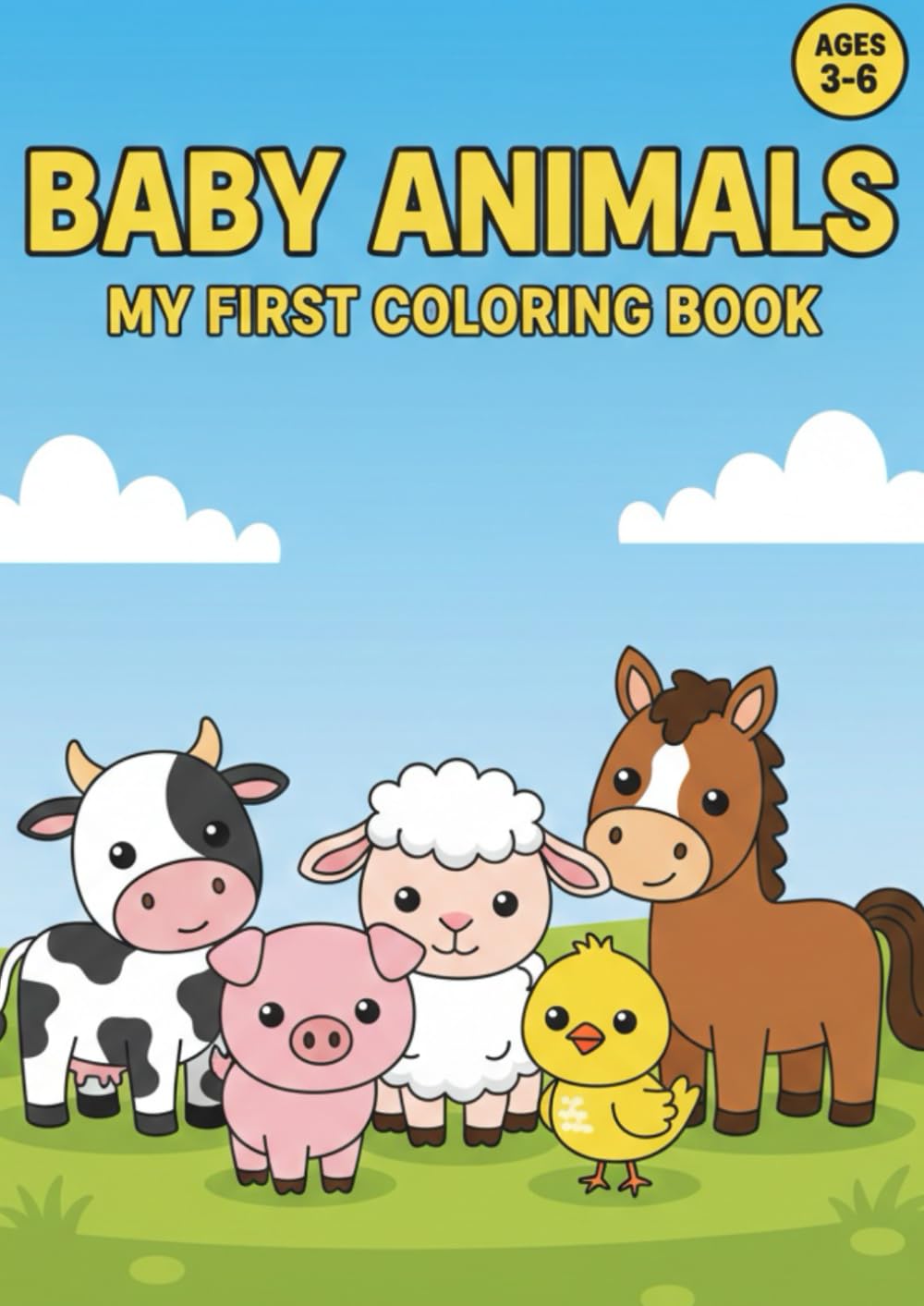 Baby Animals Coloring Book For Kids: Simple and Fun Coloring Pages for Toddlers and Preschoolers