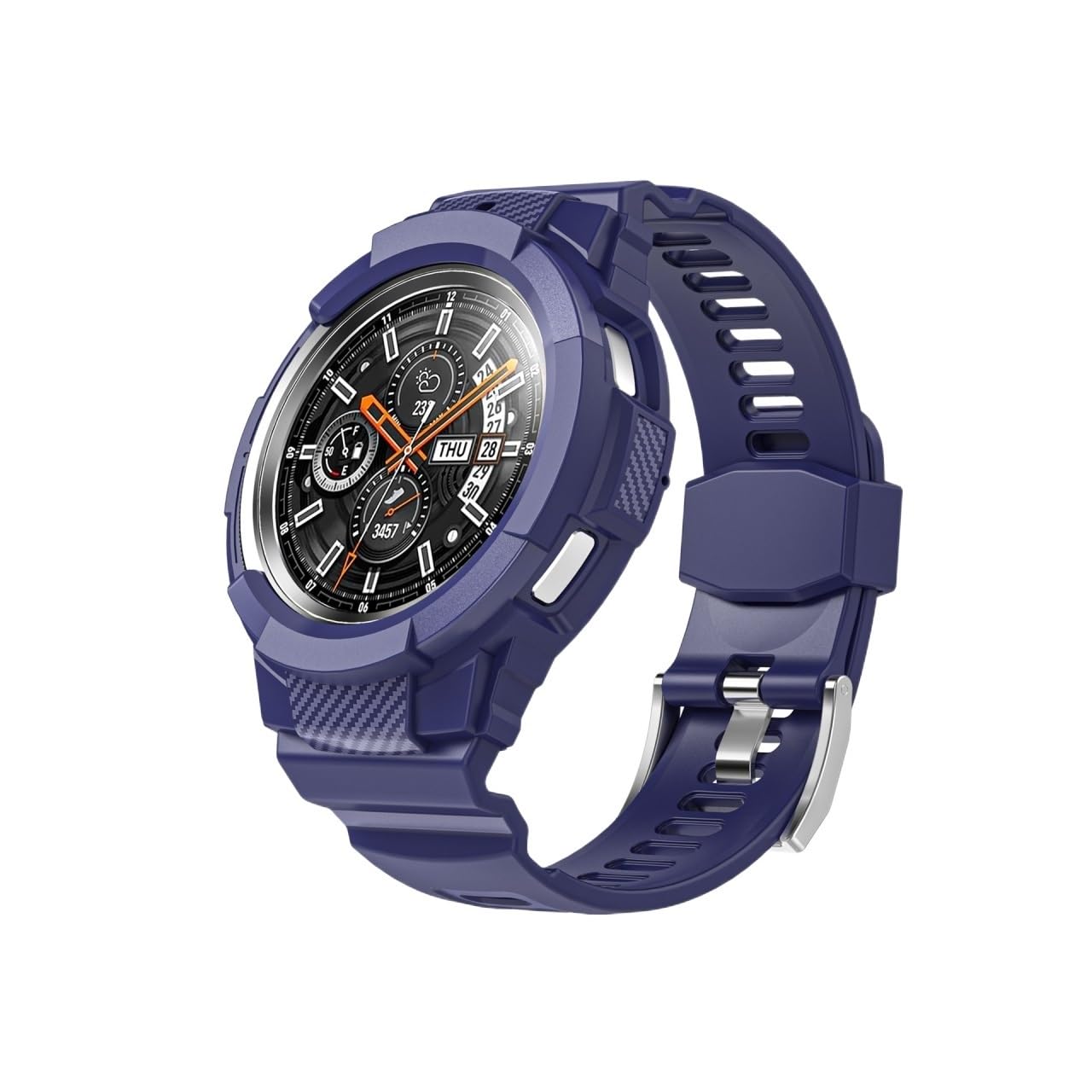 Bracelet Samsung Galaxy Watch 4 Classic 46mm en TPU bleu marine avec coque intégrale sport
