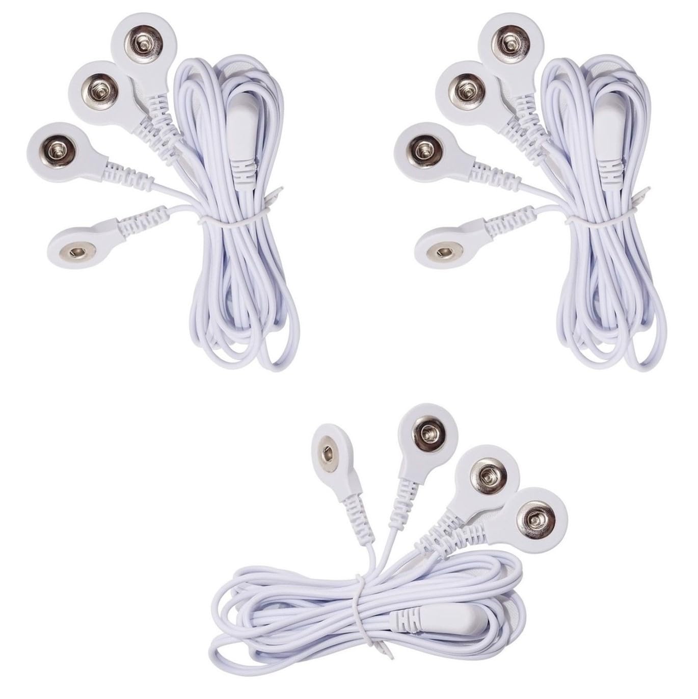 Replacement Premium TENS Lead Wires 2.35mm Shielded Plug to 4 Snap 3.5mm Connectors for TENS Units (Pack of 6) — Amazon image 2