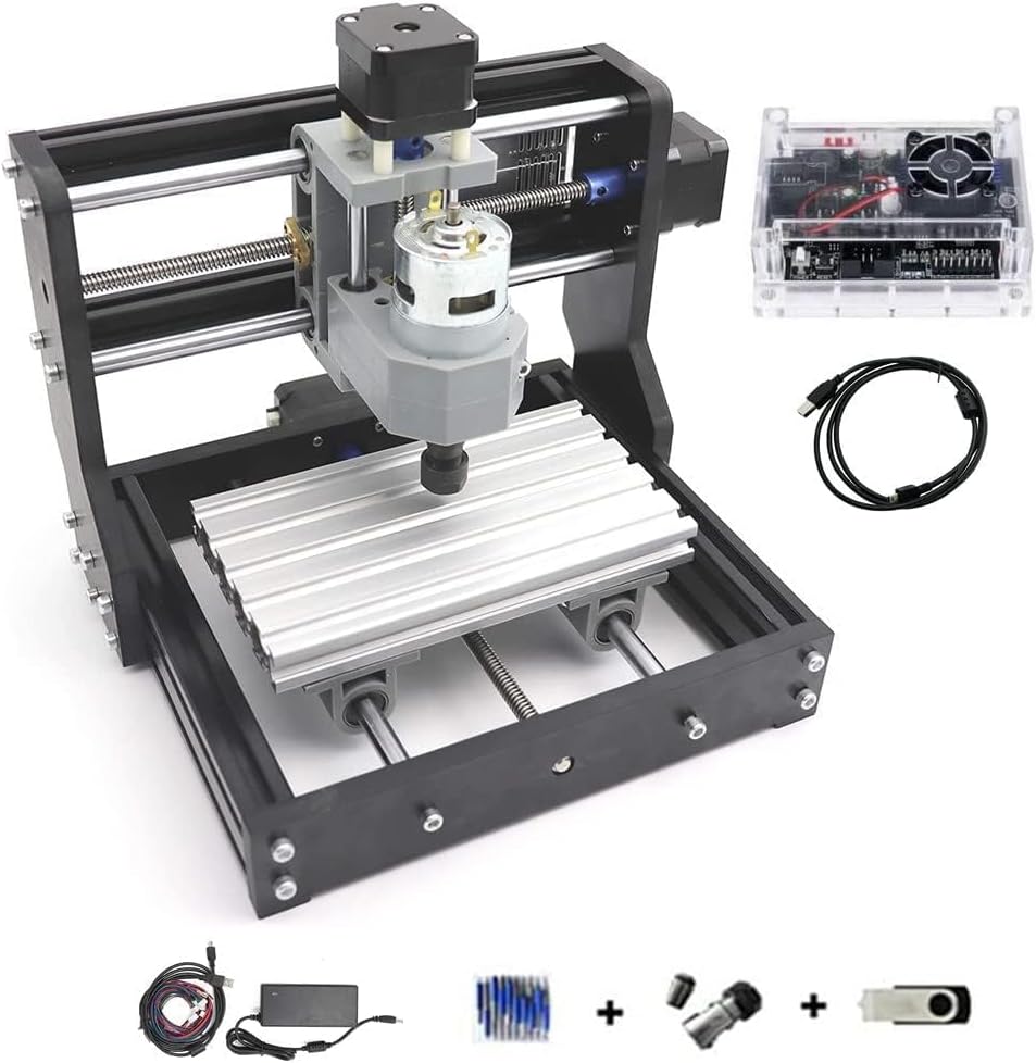 CNCTOPBAOS 1610 PRO Mini CNC Router Kit,3 Axis Desktop GRBL Control DIY Engraver Engraving Machine,Carving Engrave on Acrylic,PVC,PCB,Plastic,Wood Cutting Milling Machine