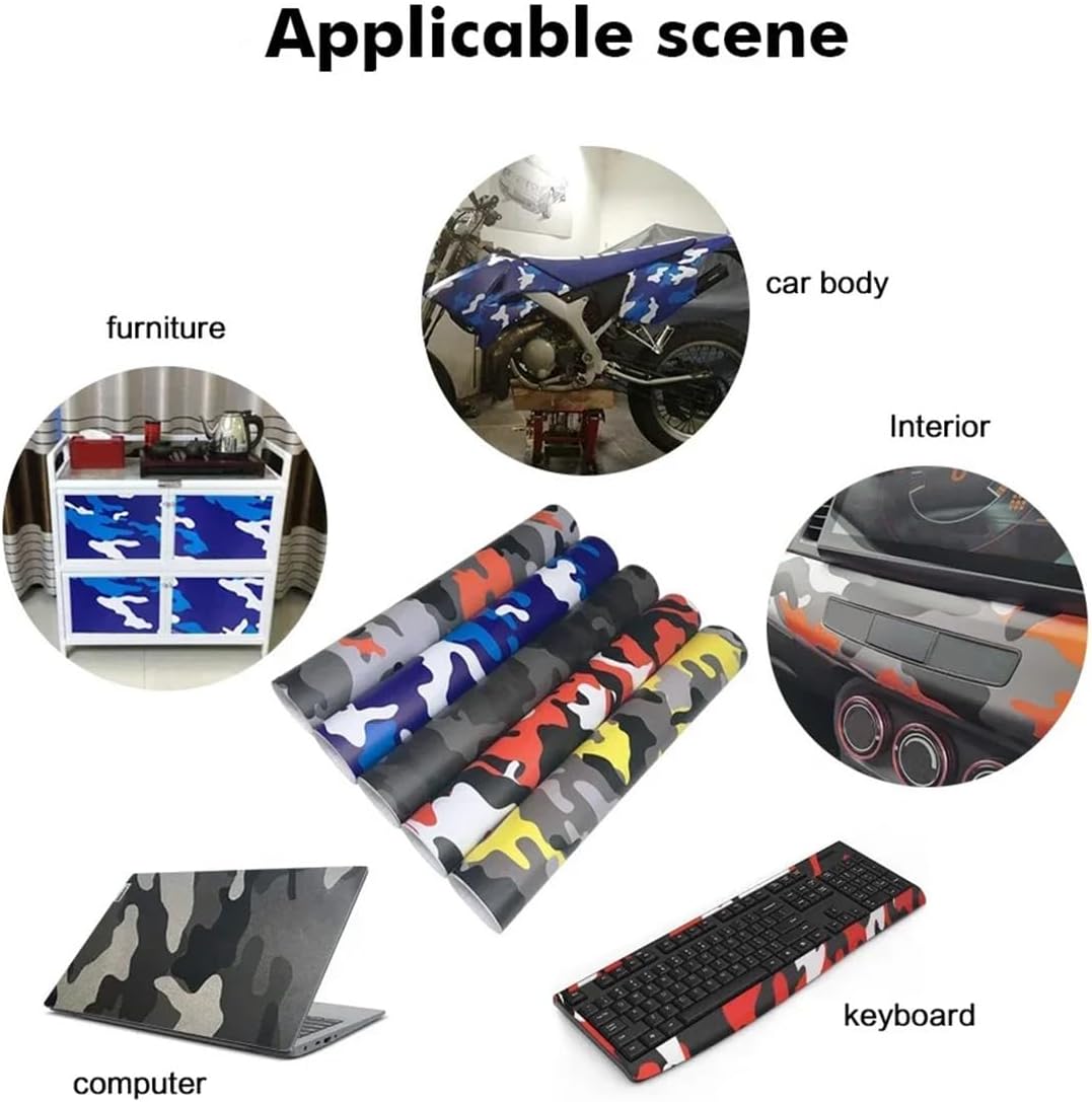 Car Camouflage Vinyl Wrap Film 1.6ft x 10ft Digital Woodland Automotive Film, Automotive Vinyl Wrap Stickers for DIY Motorcycle and Car Body Decoration,Blue 02