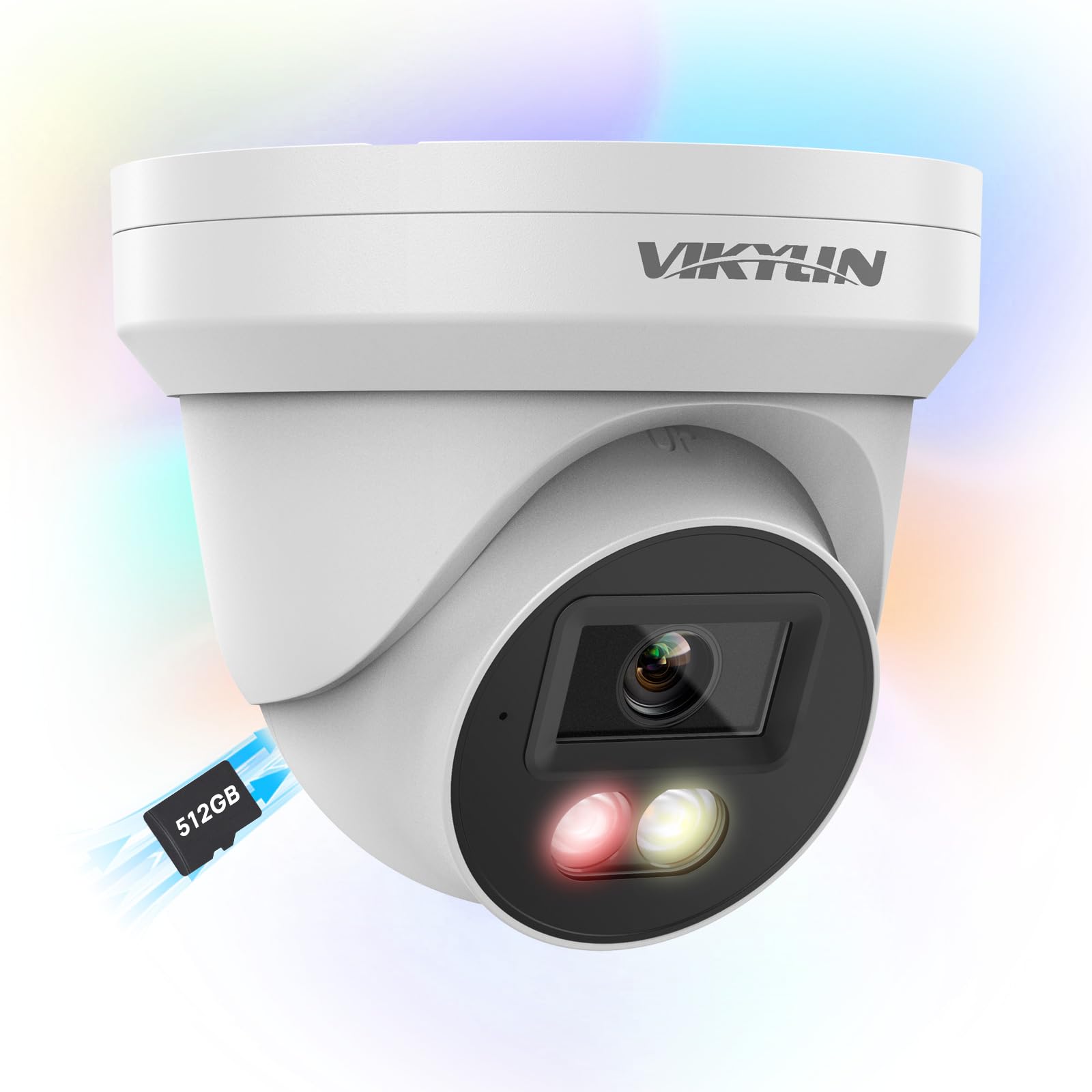 VIKYLIN 5MP Full Color PoE IP Turret Camera Outdoor with Smart Dual Light