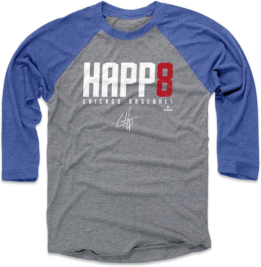 500 LEVEL Ian Happ 3/4 Sleeve Raglan T-Shirt - Ian Happ Happ8