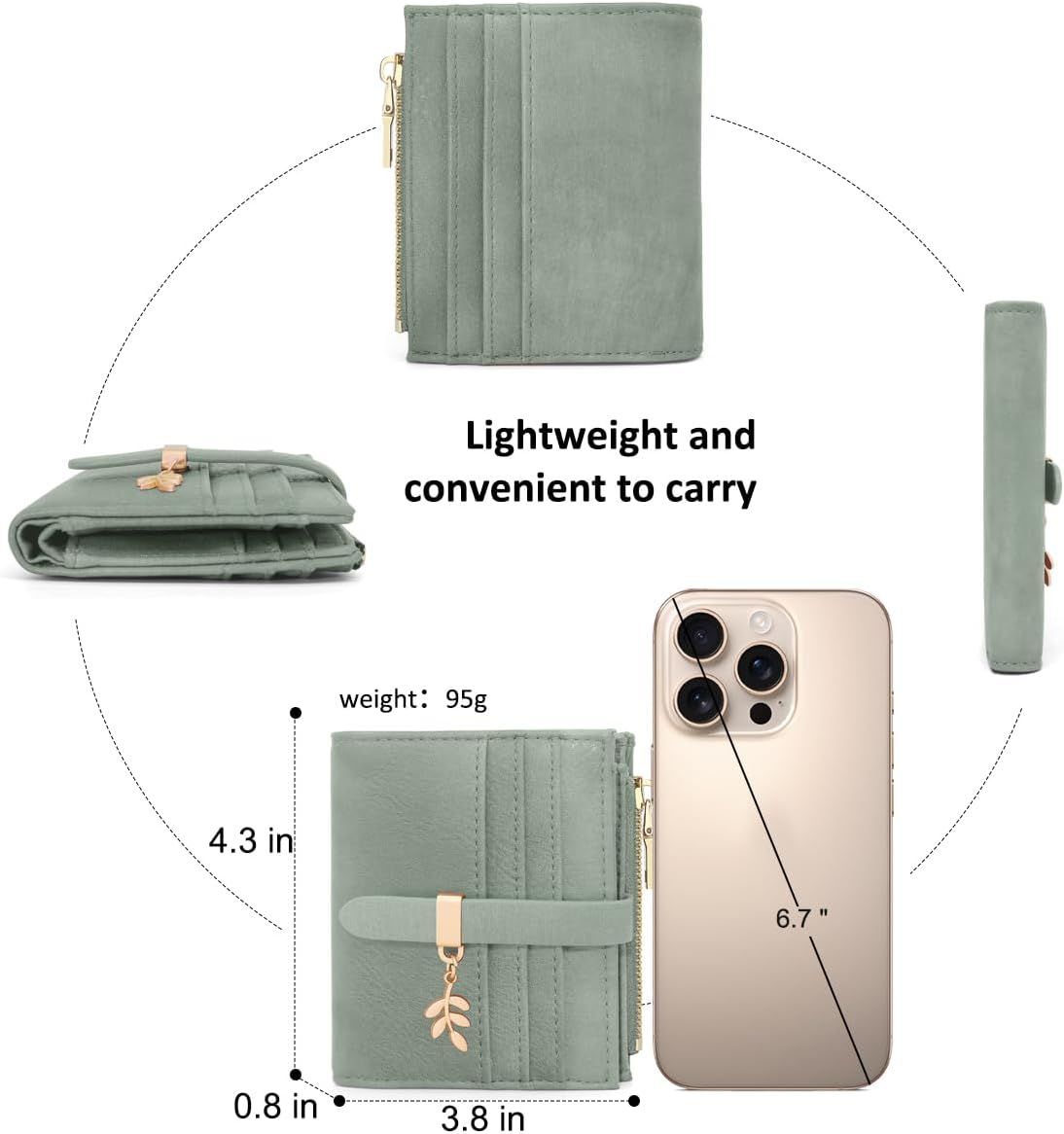 Women RFID Blocking Small Bifold Wallet Card Holder with 12 Card Slots image 5
