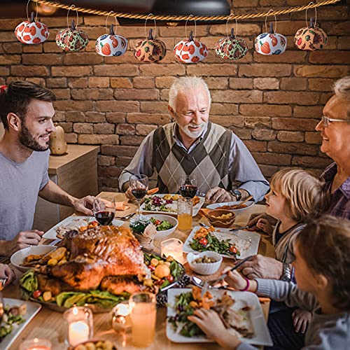 Wehhbtye 12Pcs Fall Thanksgiving Pumpkin Hanging Ornaments-Fabric Wrapped Pumpkin Shaped Autumn Harvest Hanging Ball Ornaments For Farmhouse Rustic Thanksgiving Day Halloween Party Home Decor #TOP4