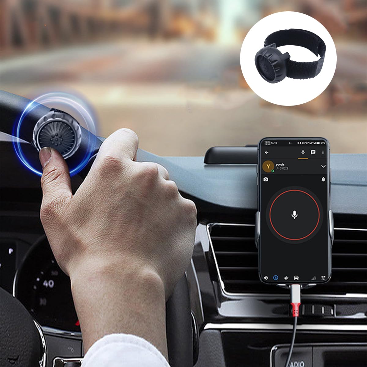 Botón PTT inalámbrico Bluetooth 5.0 PTT interruptor funciona con la aplicación Zello IP67 resistente al agua compatible con iOS 8.0 / Android 4.0
