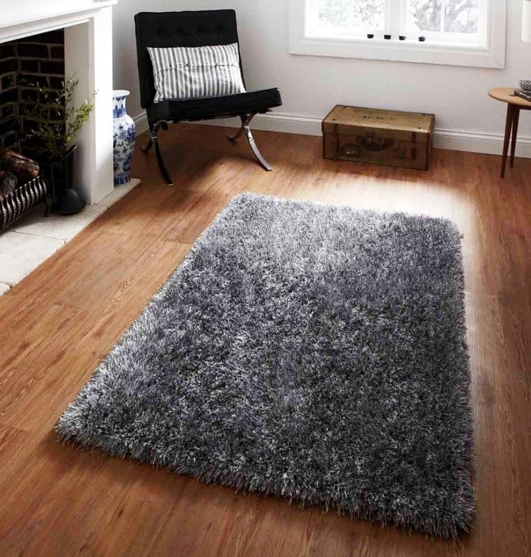 Image of Carpets for Living Room 7x10 Feet, Grey Color, Microfiber, Rug Fur